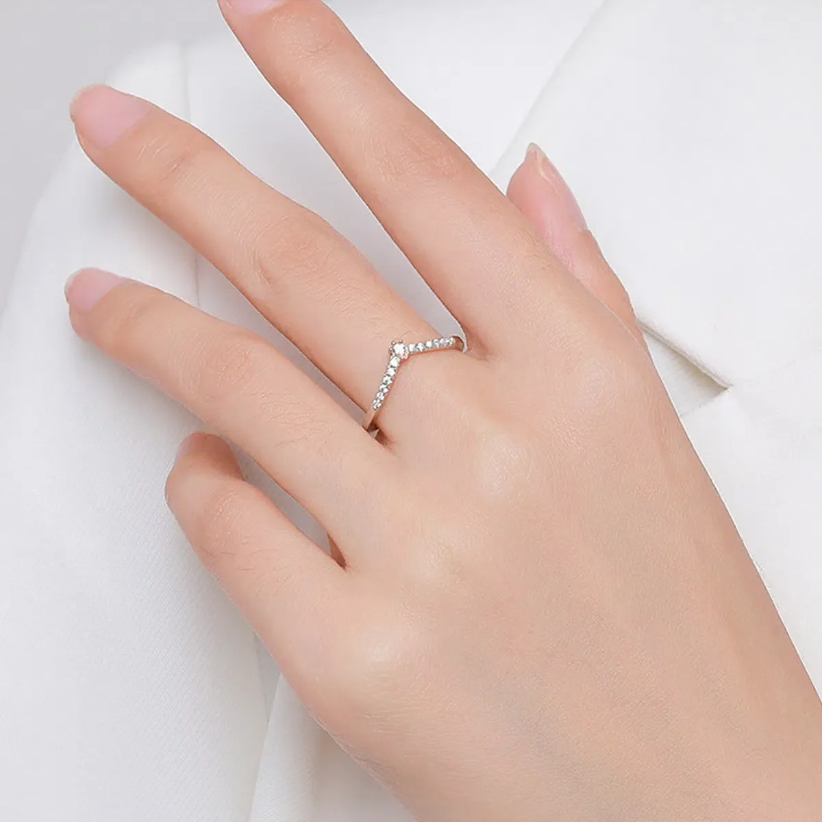 Sterling S925 Silve + 5A CZ | Prism Solitaire Ring | Nickel-Free Plating