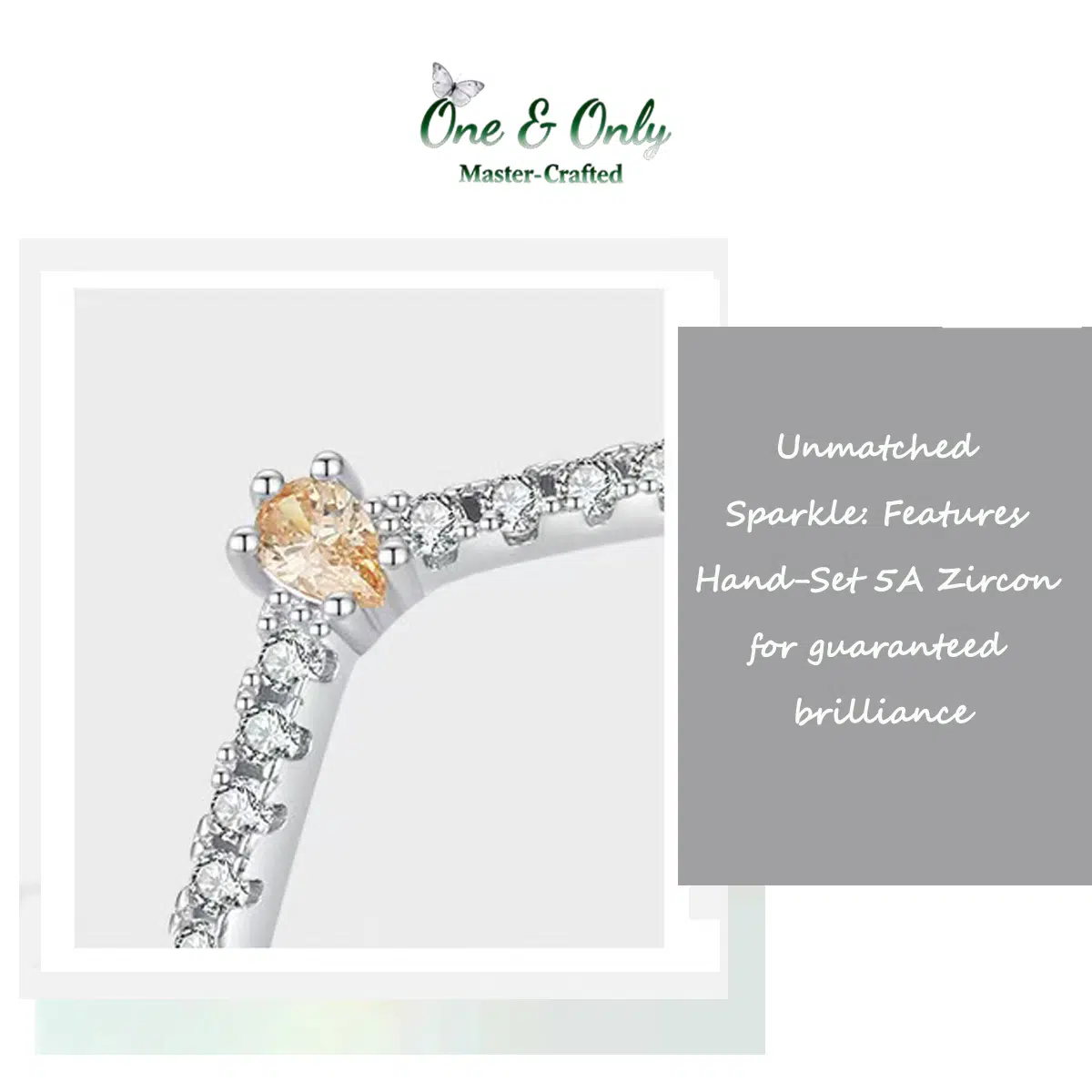 Sterling S925 Silve + 5A CZ | Prism Solitaire Ring | Nickel-Free Plating