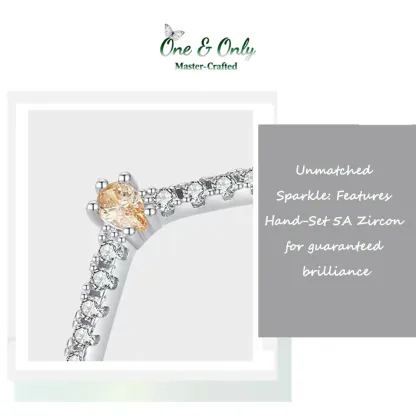 Sterling S925 Silve + 5A CZ | Prism Solitaire Ring | Nickel-Free Plating