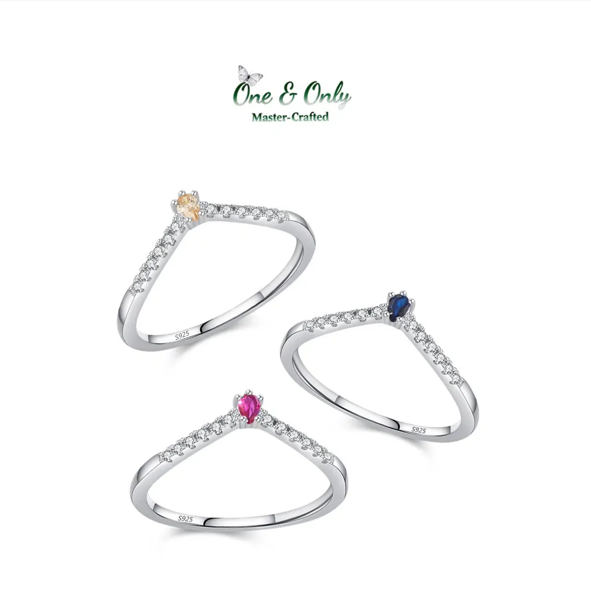 Sterling S925 Silve + 5A CZ | Prism Solitaire Ring | Nickel-Free Plating