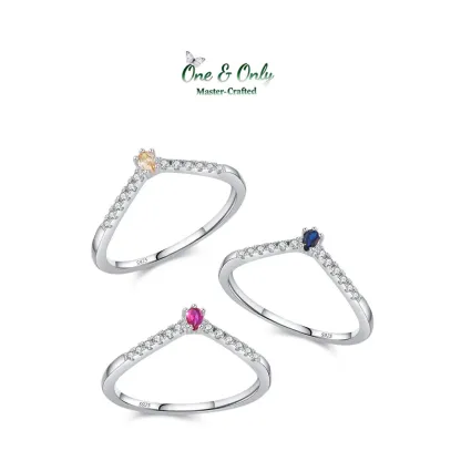 Sterling S925 Silve + 5A CZ | Prism Solitaire Ring | Nickel-Free Plating