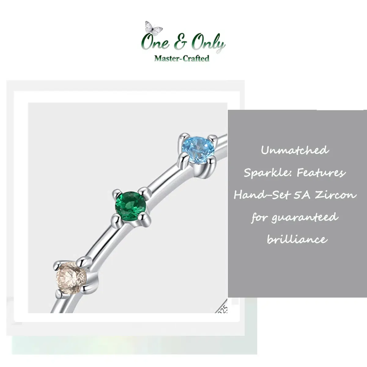 Sterling S925 Silve + 5A CZ | Rainbow Arc Ring | Nickel-Free Plating