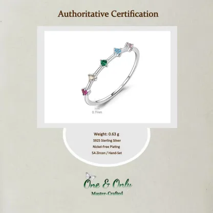 Sterling S925 Silve + 5A CZ | Rainbow Arc Ring | Nickel-Free Plating