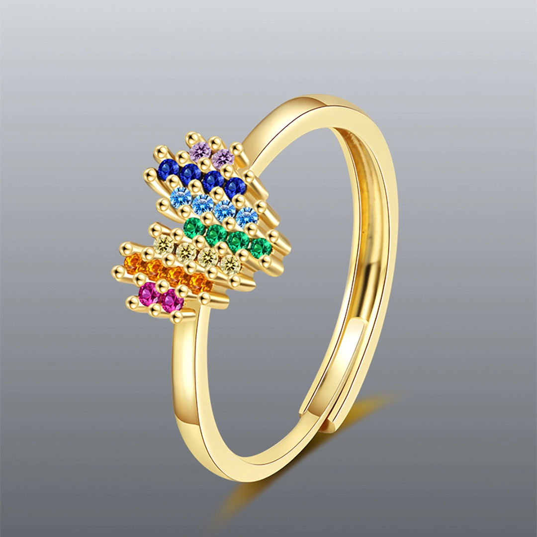 Perfect as a Valentine’s gift for her — Rainbow Heart Rotating Ring  | Adjustable Magic Colorful Jewelry for Valentine's