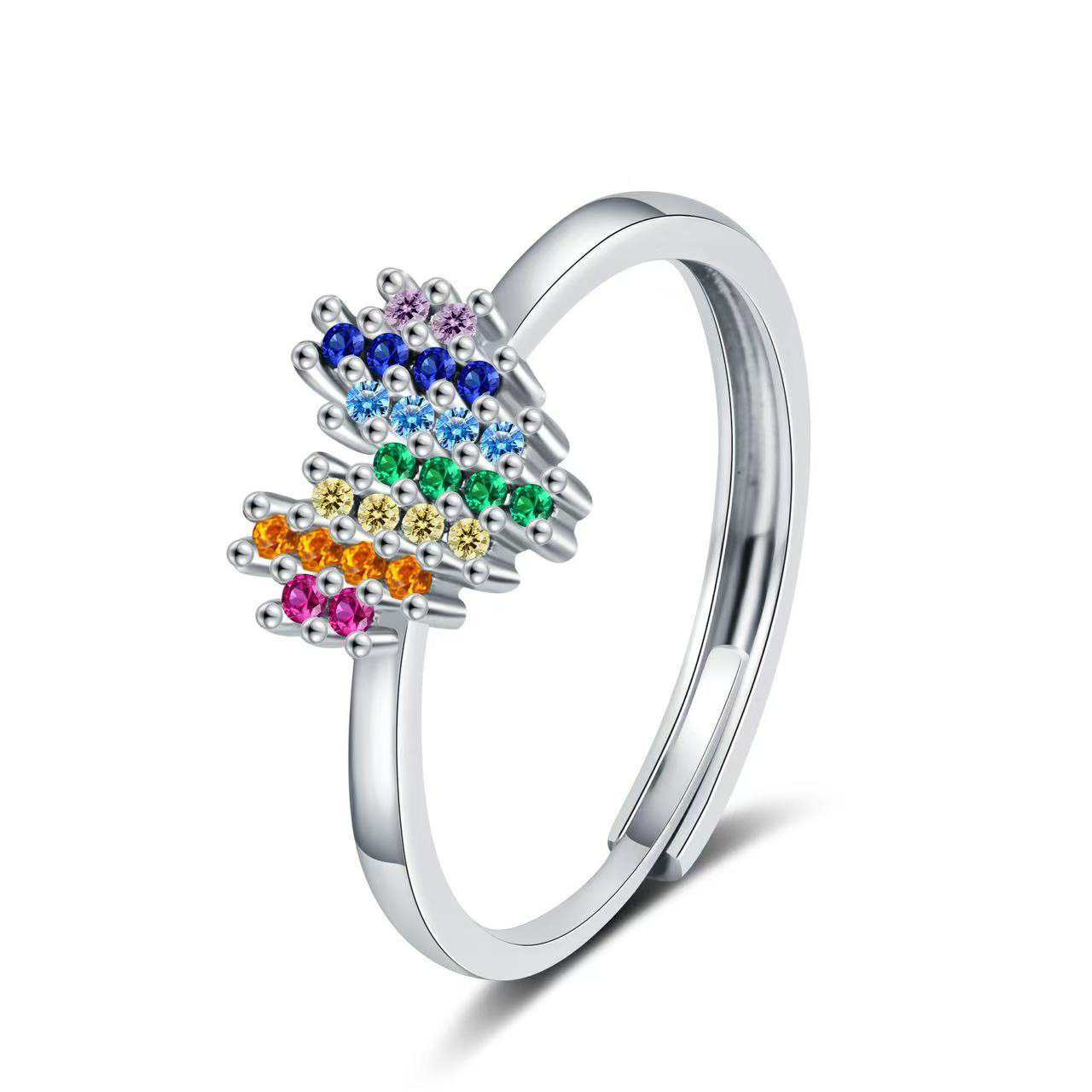 Perfect as a Valentine’s gift for her — Rainbow Heart Rotating Ring  | Adjustable Magic Colorful Jewelry for Valentine's