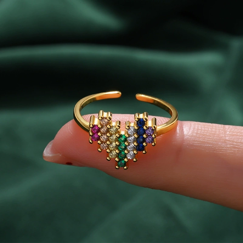 Perfect as a Valentine’s gift for her — Rainbow Heart Rotating Ring  | Adjustable Magic Colorful Jewelry for Valentine's