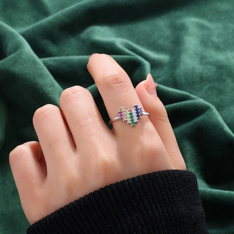 Perfect as a Valentine’s gift for her — Rainbow Heart Rotating Ring  | Adjustable Magic Colorful Jewelry for Valentine's