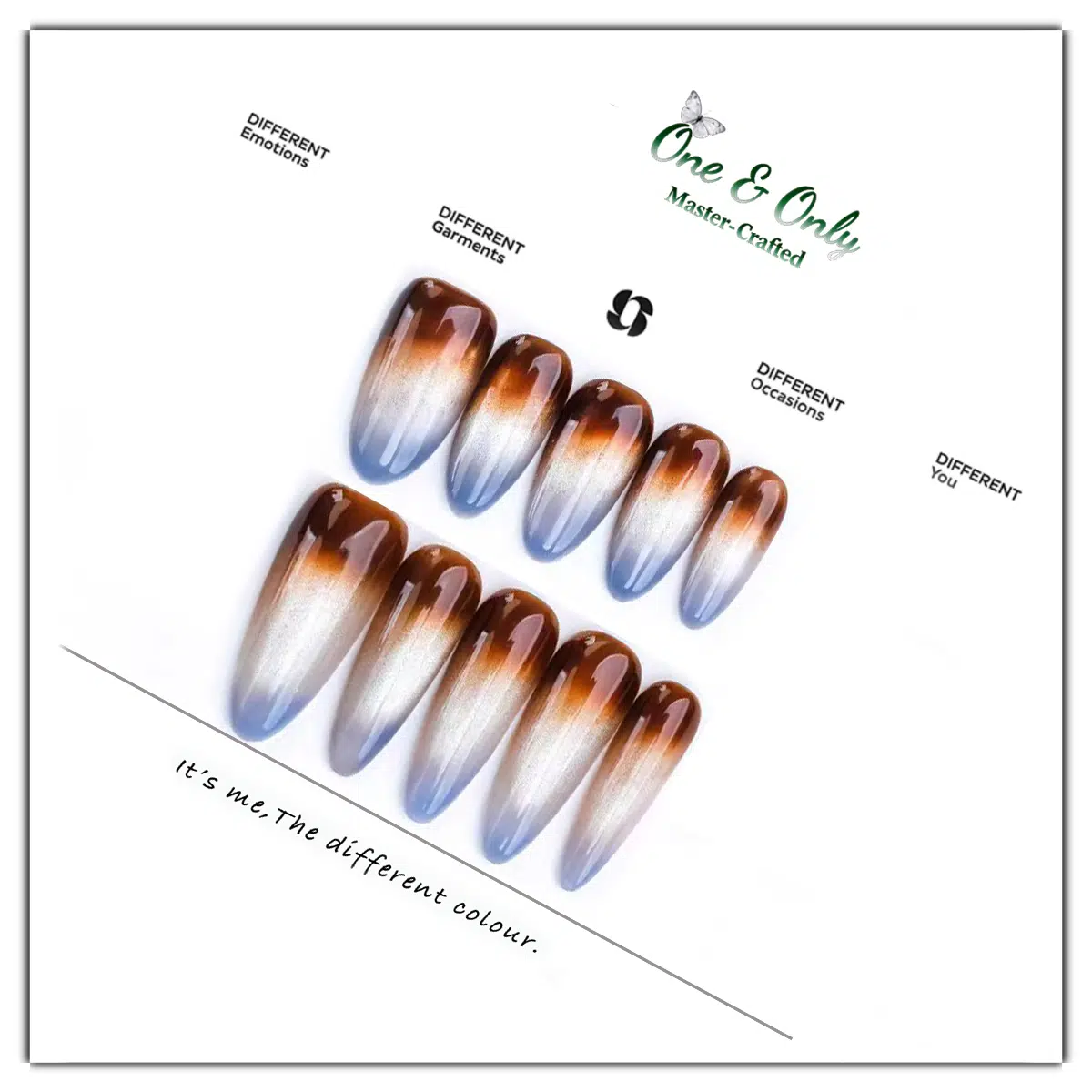 Latte Series Press - Glacier Latte | Handcrafted press-on nails