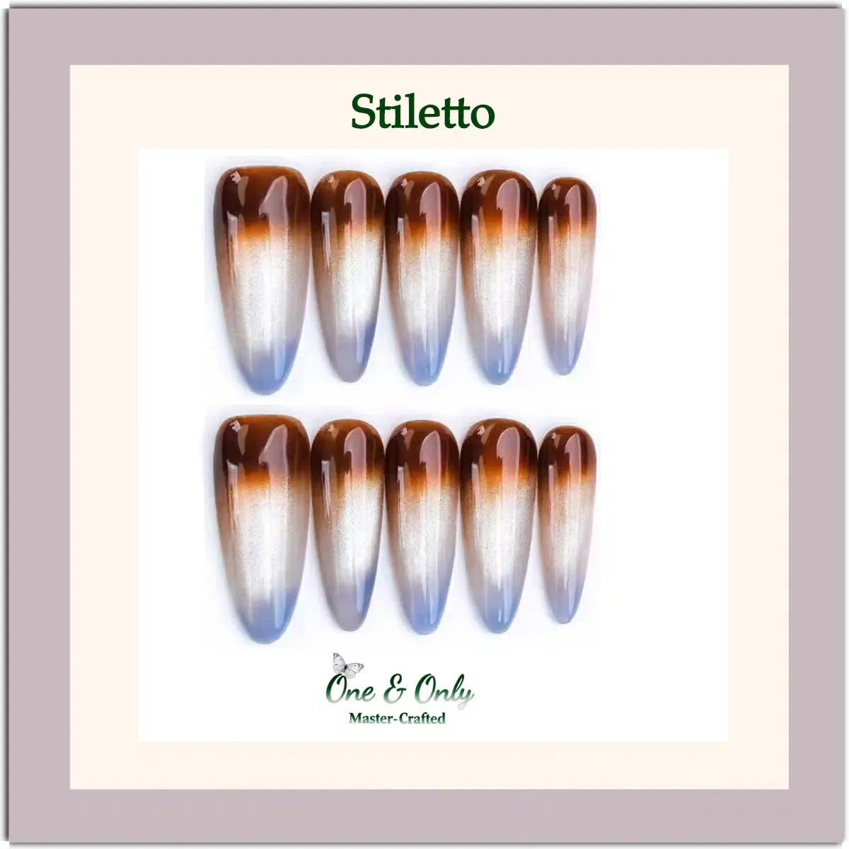 Latte Series Press - Glacier Latte | Handcrafted press-on nails