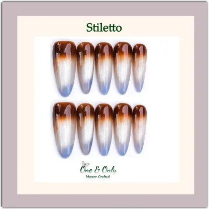 Latte Series Press - Glacier Latte | Handcrafted press-on nails