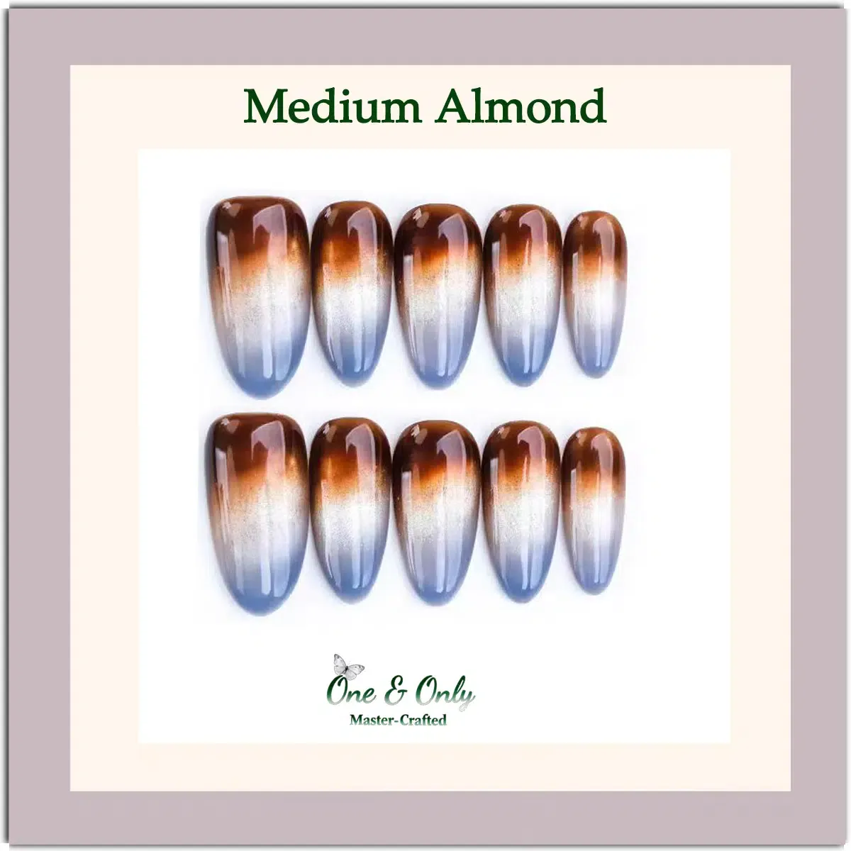 Latte Series Press - Glacier Latte | Handcrafted press-on nails