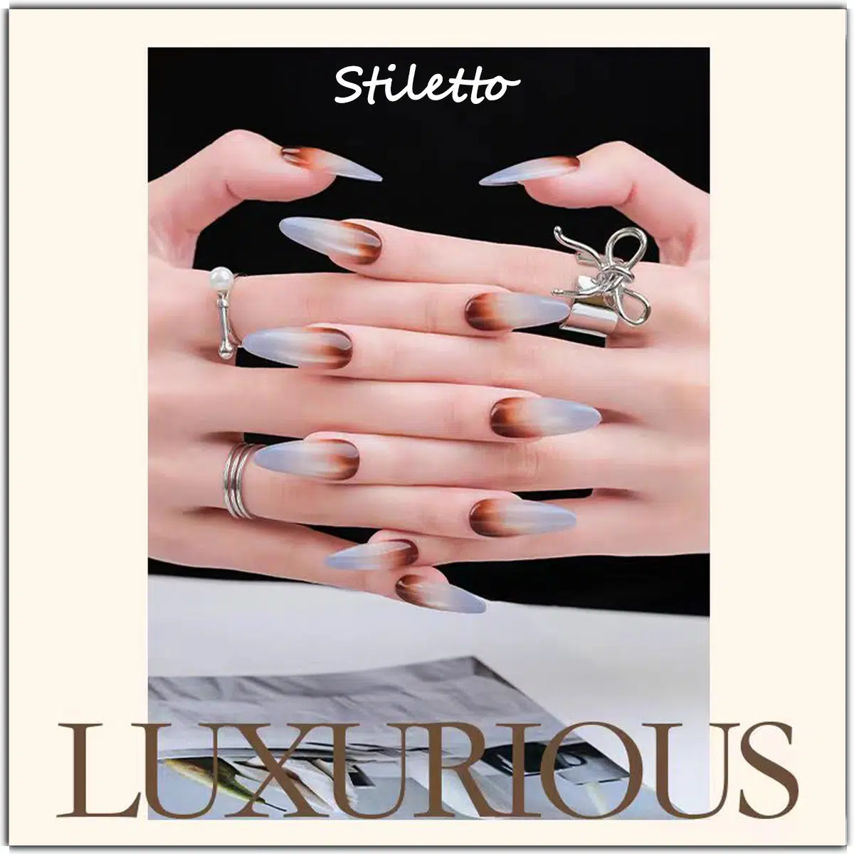 Latte Series Press - Glacier Latte | Handcrafted press-on nails