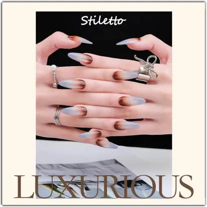 Latte Series Press - Glacier Latte | Handcrafted press-on nails