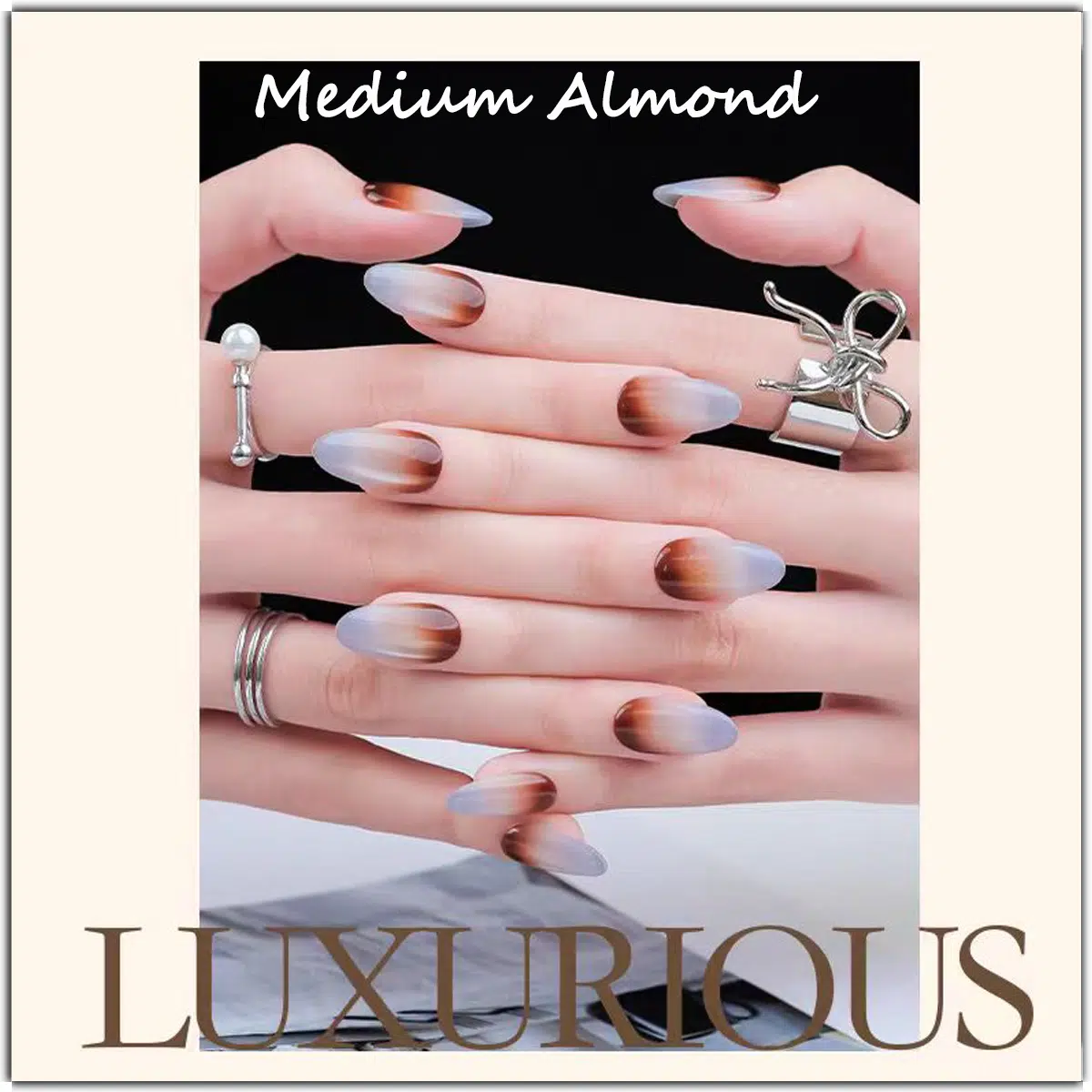 Latte Series Press - Glacier Latte | Handcrafted press-on nails