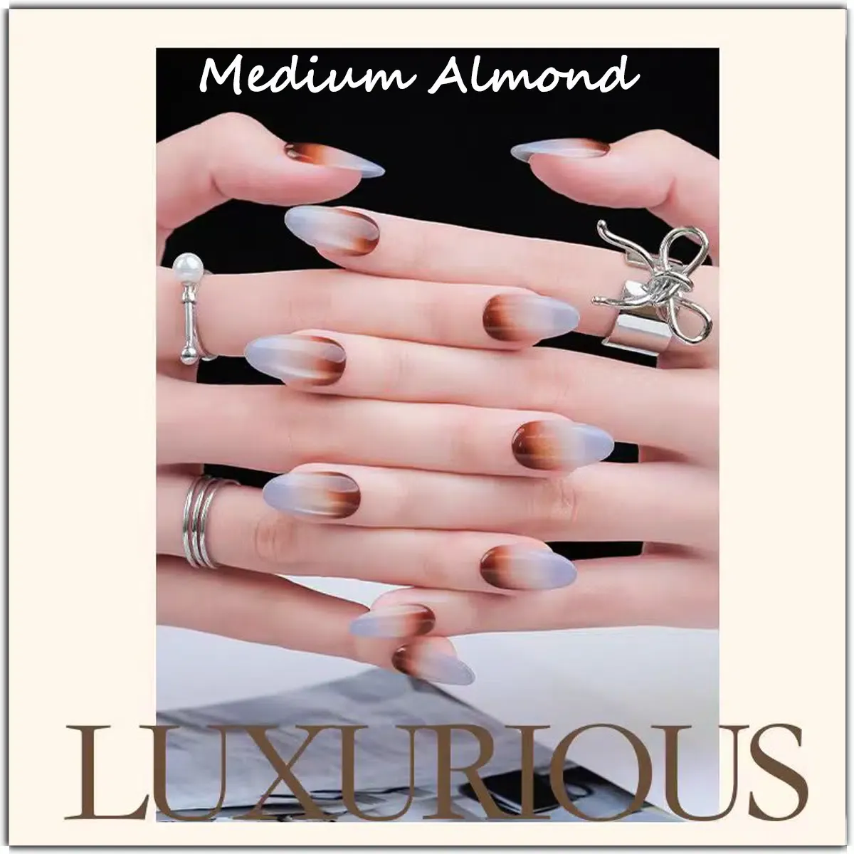 Latte Series Press - Glacier Latte | Handcrafted press-on nails