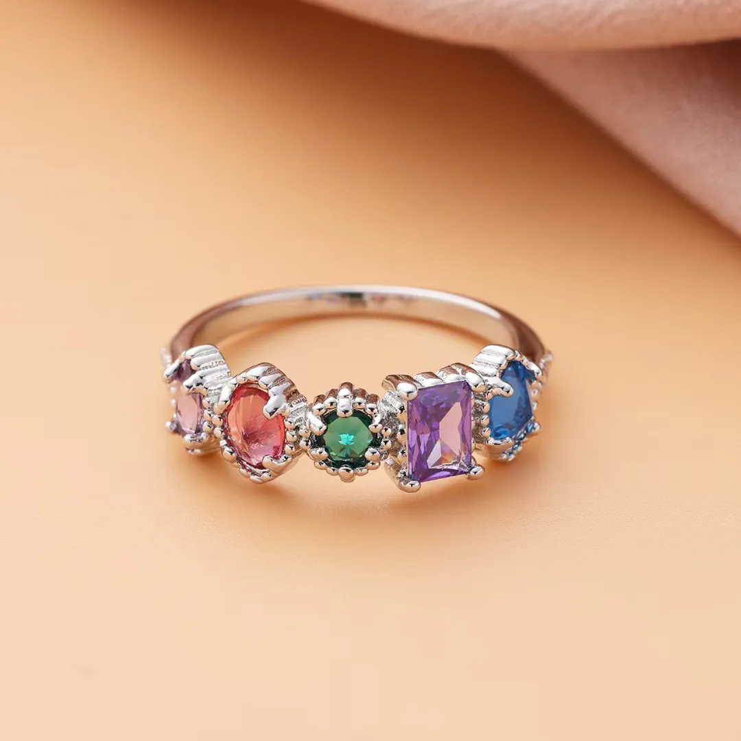 Personalized Multiple Stones Grandma & Mom Family Ring