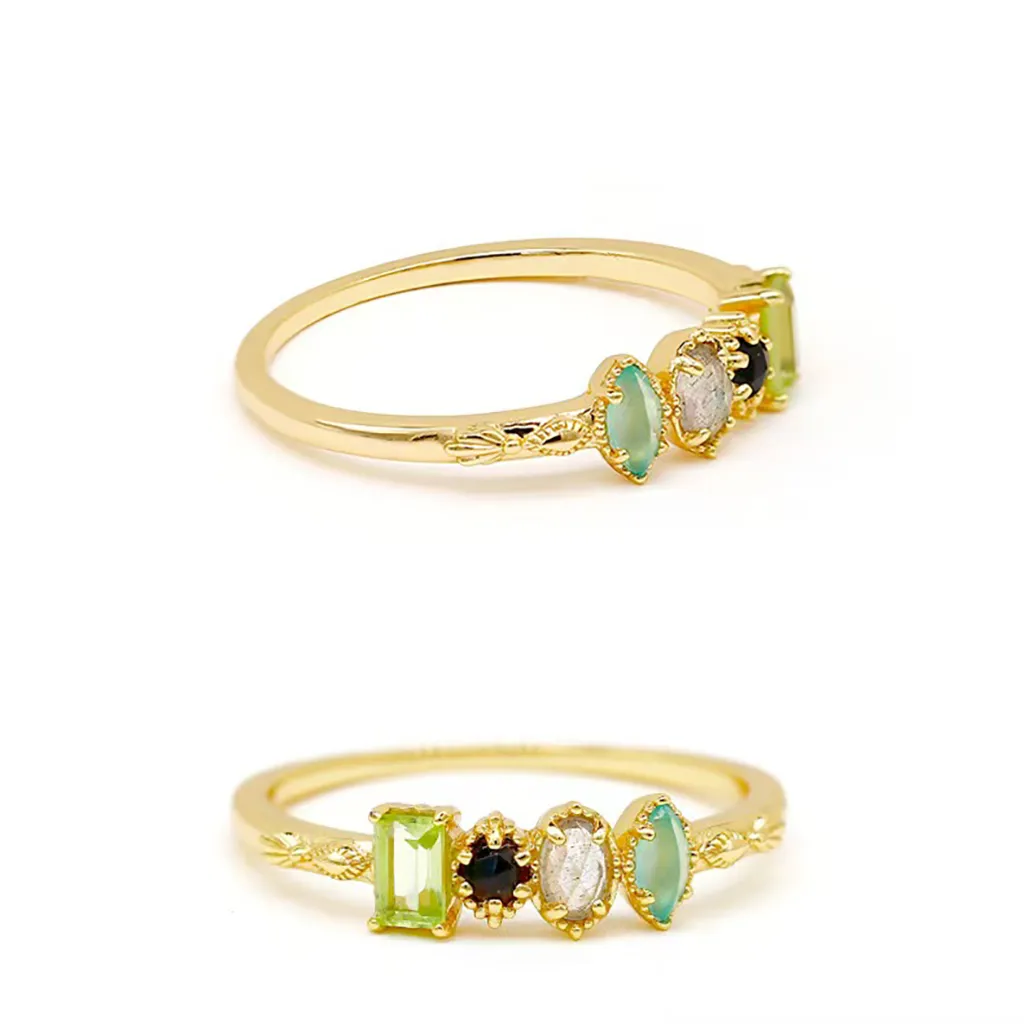 Personalized Multiple Stones Grandma & Mom Family Ring