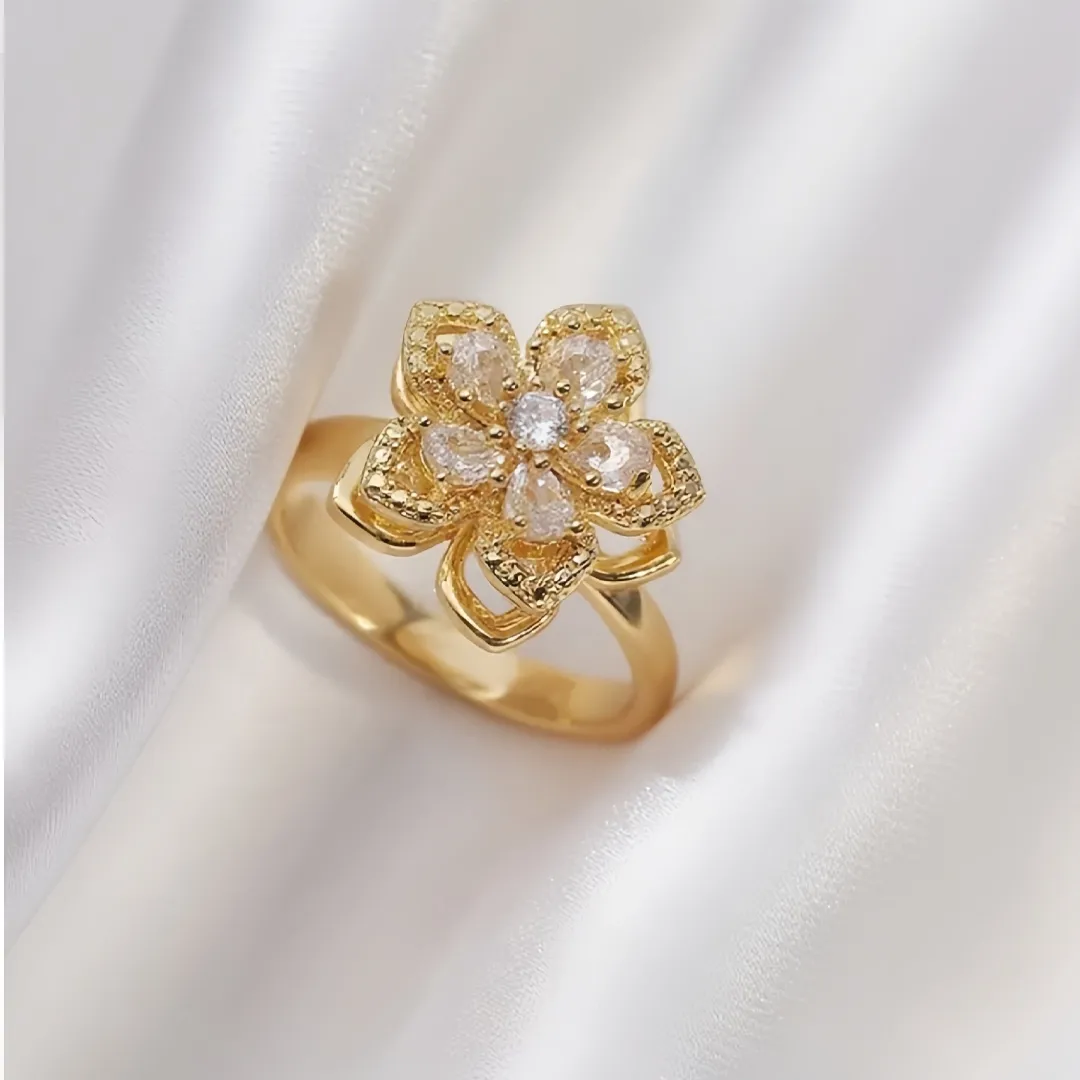 Magic Guardian Jewelry Valentine's Day Gift 🏵️ Rotating Gold Flower Ring | Your spark, your rules.