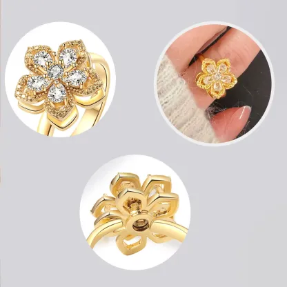 Magic Guardian Jewelry Valentine's Day Gift 🏵️ Rotating Gold Flower Ring | Your spark, your rules.