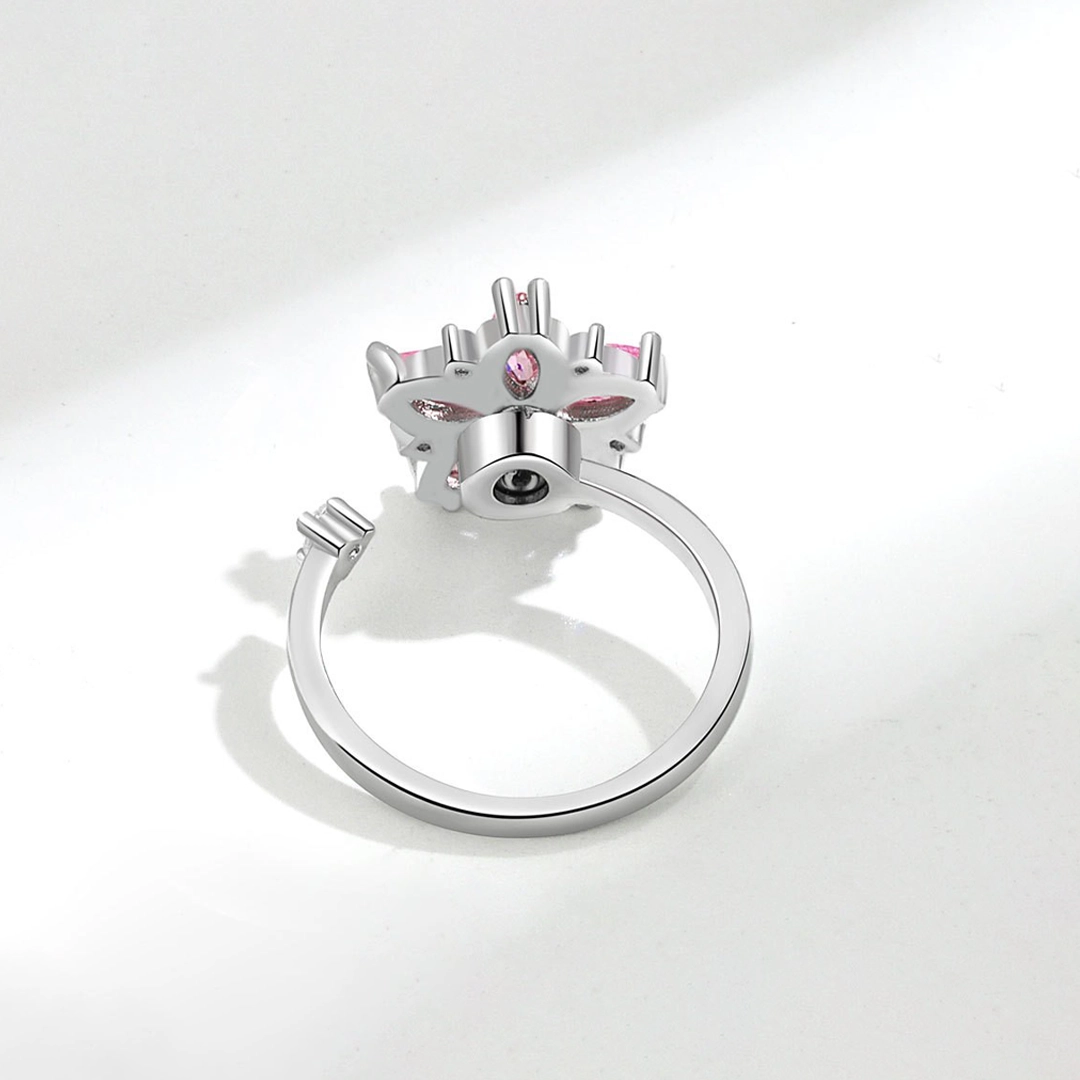 Magic Guardian Jewelry Valentine's Day Gift 🌸 Rotating Pink Cherry Blossom Ring | Fleeting beauty. Forever love.