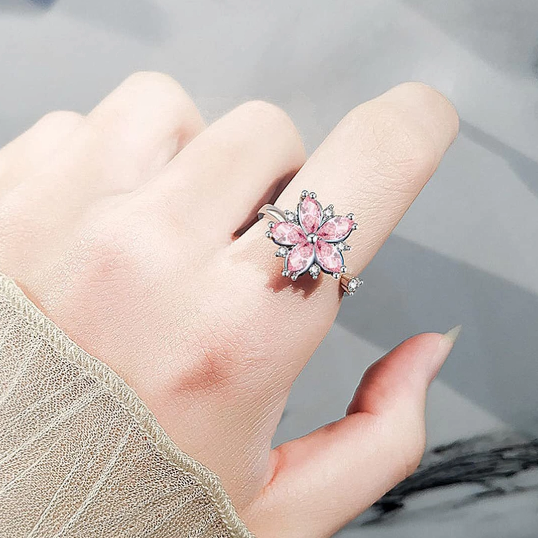 Magic Guardian Jewelry Valentine's Day Gift 🌸 Rotating Pink Cherry Blossom Ring | Fleeting beauty. Forever love.