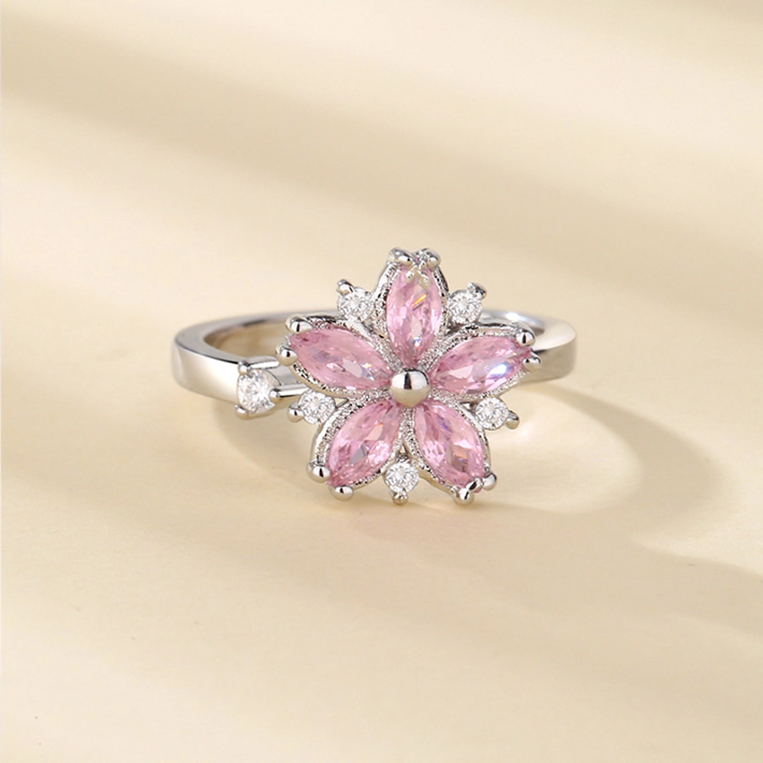 Magic Guardian Jewelry Valentine's Day Gift 🌸 Rotating Pink Cherry Blossom Ring | Fleeting beauty. Forever love.