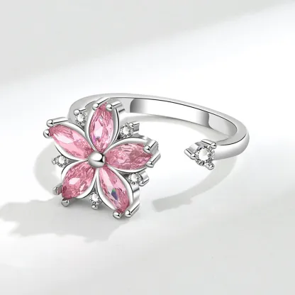 Magic Guardian Jewelry Valentine's Day Gift 🌸 Rotating Pink Cherry Blossom Ring | Fleeting beauty. Forever love.