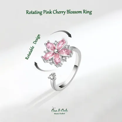 Magic Guardian Jewelry Valentine's Day Gift 🌸 Rotating Pink Cherry Blossom Ring | Fleeting beauty. Forever love.