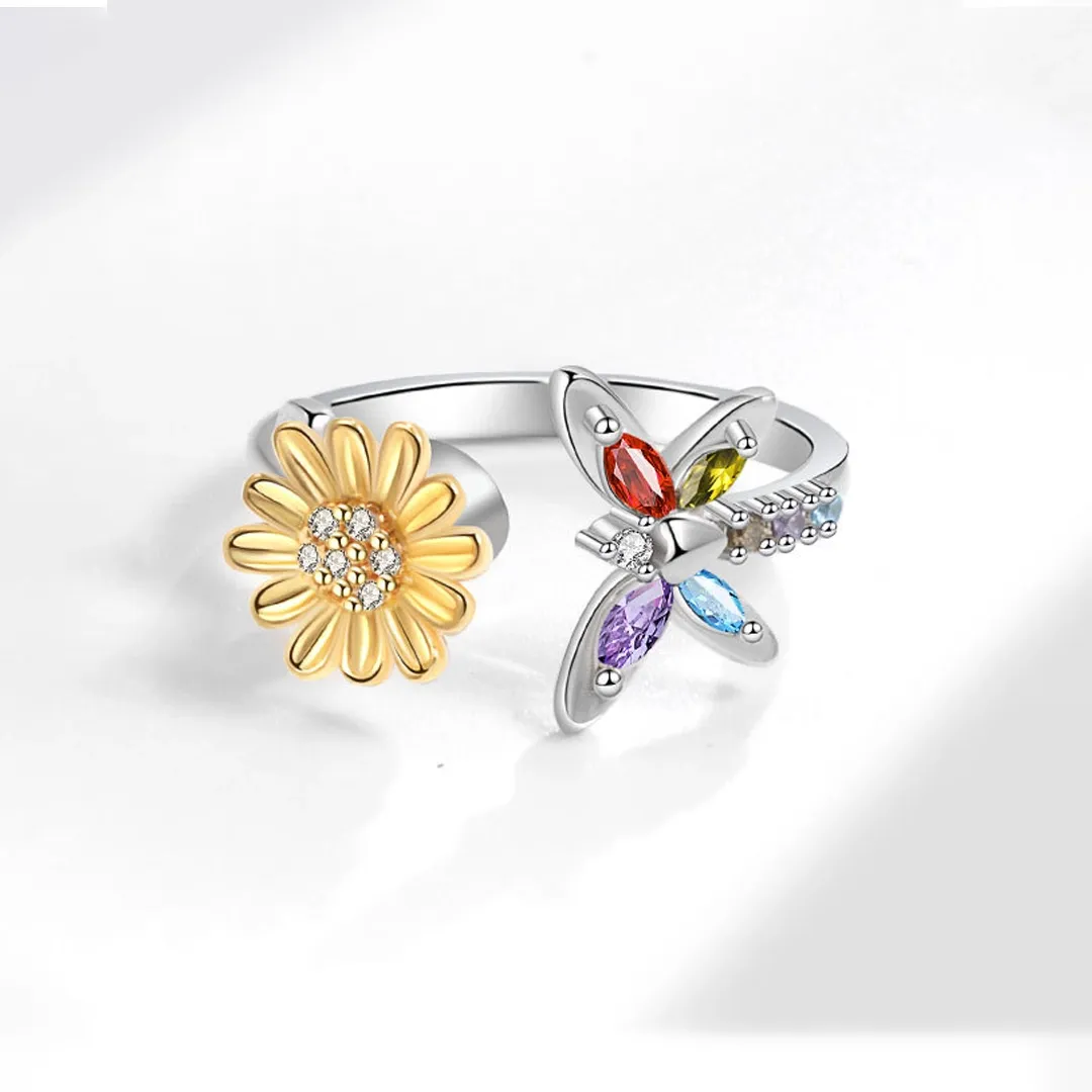 Magic Guardian Valentine's Gift 2026 🌻 Rotating Sunflower & Butterfly Ring  |  Spread Sunshine This V-Day