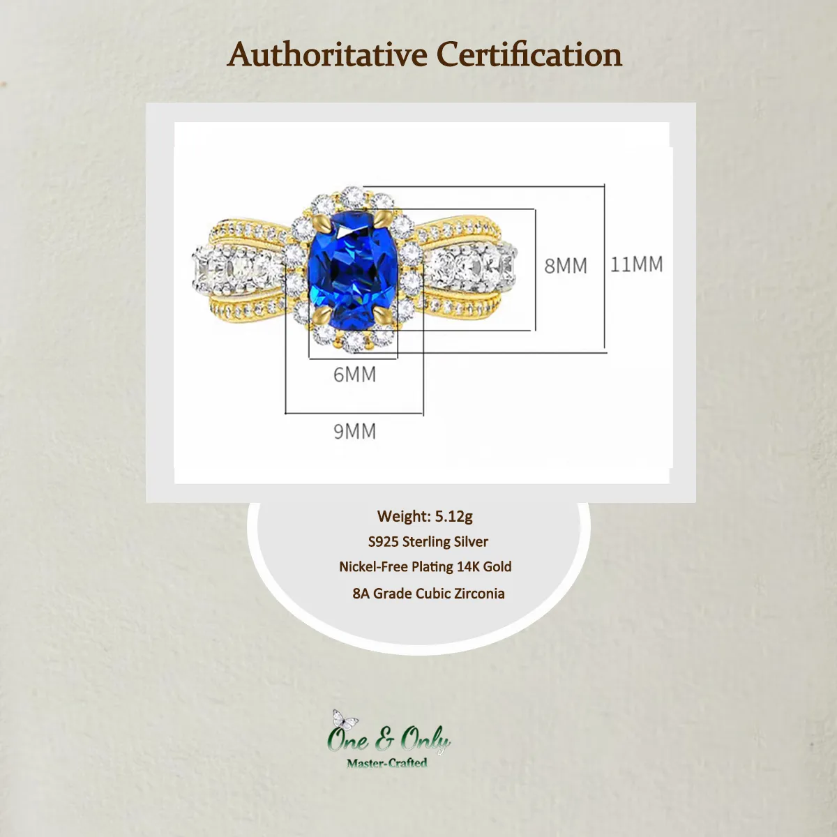 1.5ct Cubic Zirconia 8A Grade  + Sterling S925 Silver | Royal Blue Sapphire Inspired Ring | Symbol of Loyalty & Timeless Luxury
