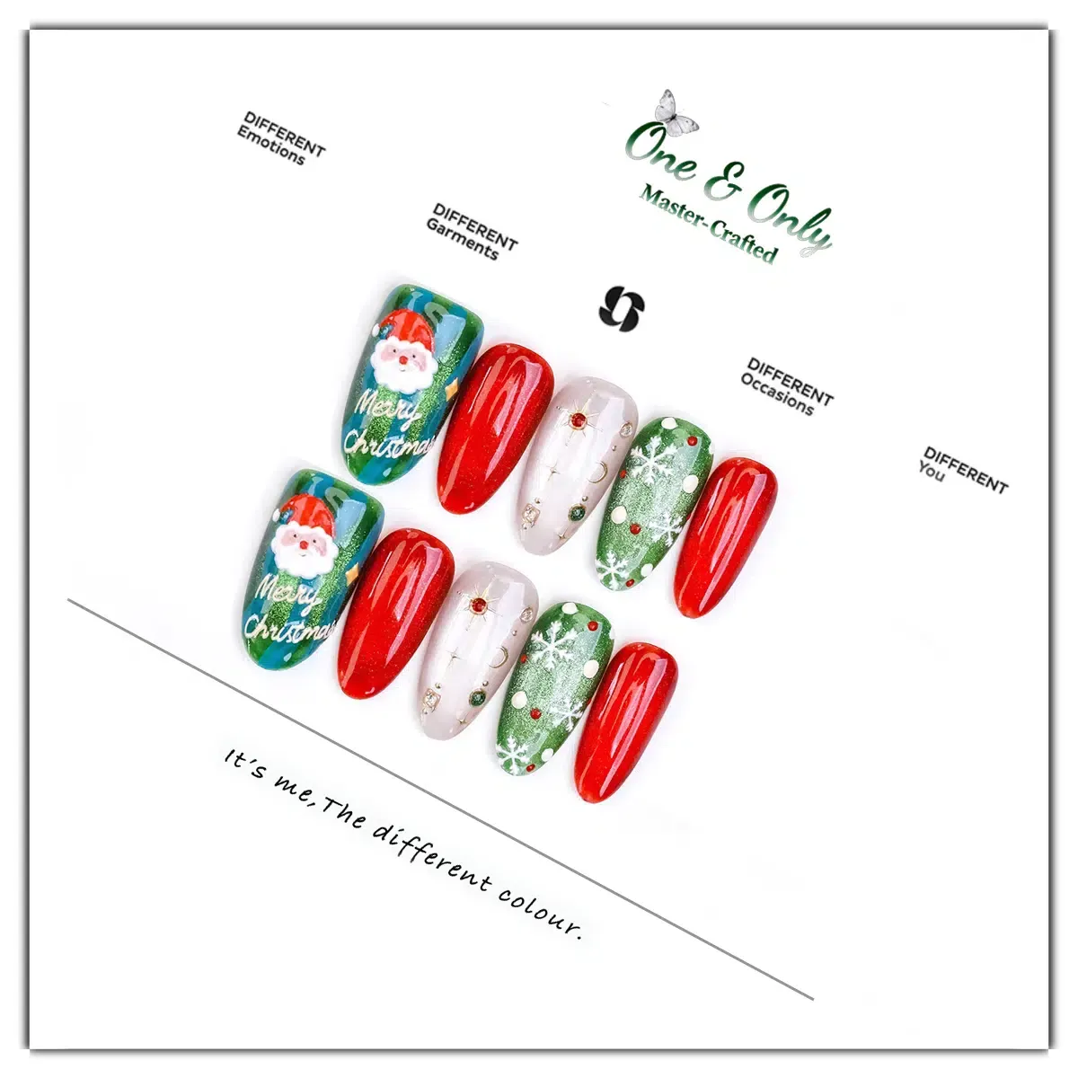 ​Winter Gala Collection - ​Jolly Fête | Handcrafted Press-on nails