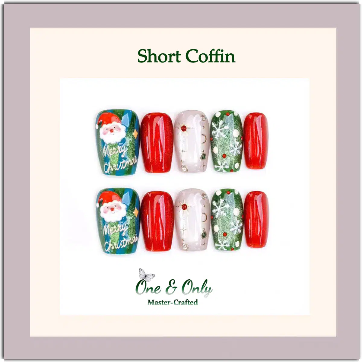 ​Winter Gala Collection - ​Jolly Fête | Handcrafted Press-on nails