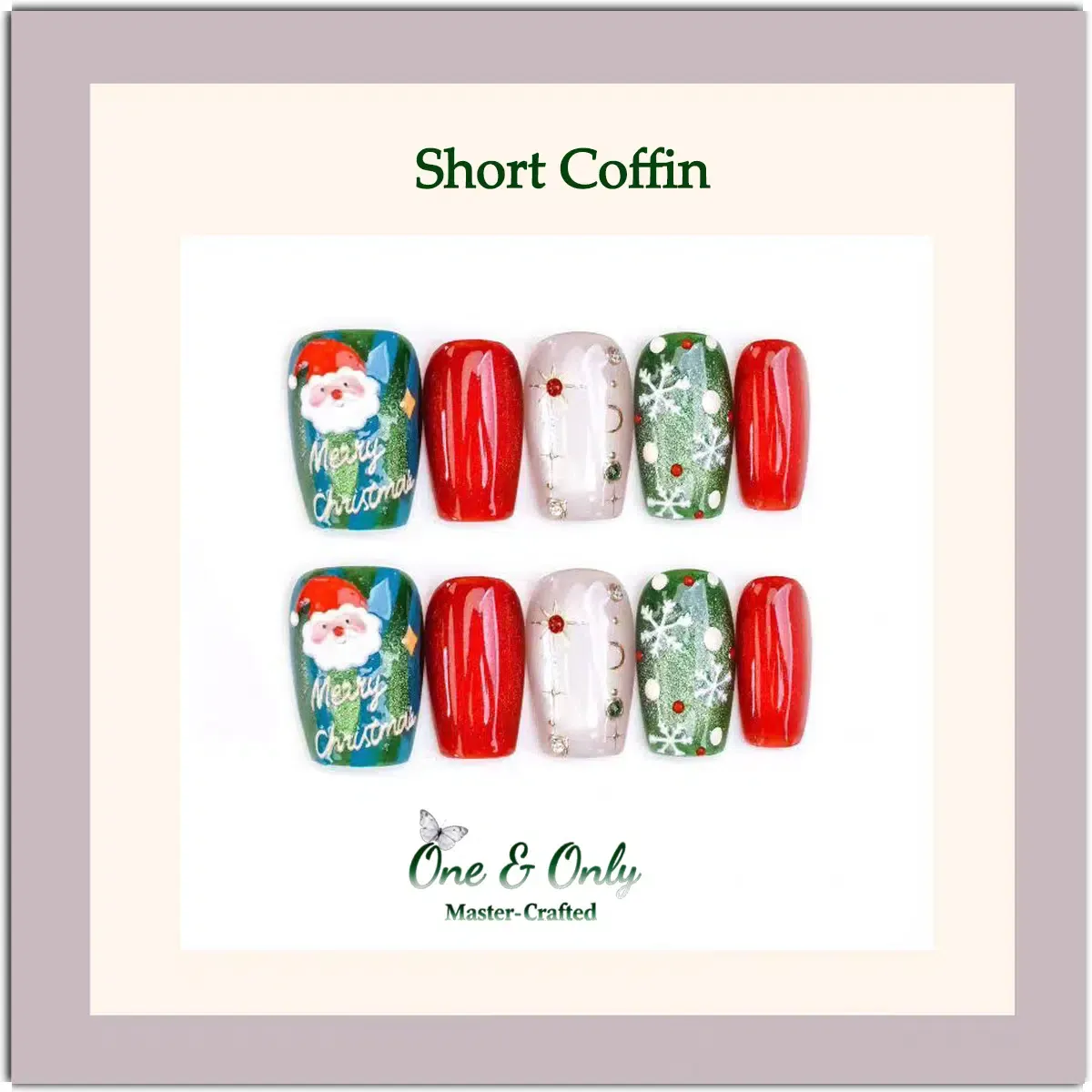 ​Winter Gala Collection - ​Jolly Fête | Handcrafted Press-on nails