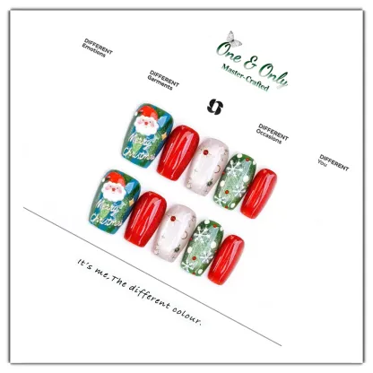 ​Winter Gala Collection - ​Jolly Fête | Handcrafted Press-on nails