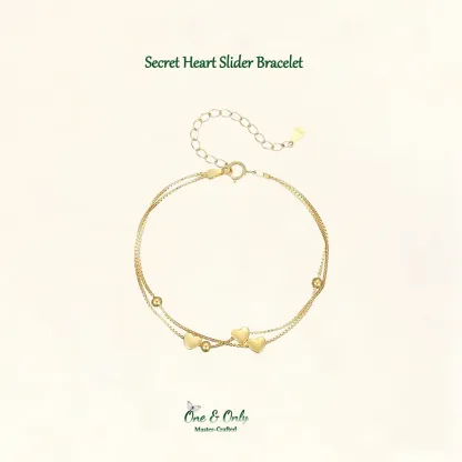 Sterling S925 Silve + 5A Zircon | Secret Heart Slider Bracelet | Nickel-Free Plating