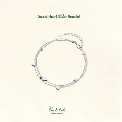 Sterling S925 Silve + 5A Zircon | Secret Heart Slider Bracelet | Nickel-Free Plating