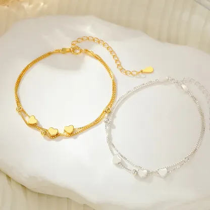 Sterling S925 Silve + 5A Zircon | Secret Heart Slider Bracelet | Nickel-Free Plating