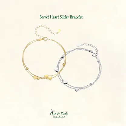 Sterling S925 Silve + 5A Zircon | Secret Heart Slider Bracelet | Nickel-Free Plating