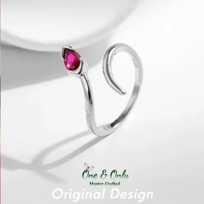 Sterling S925 Silve | ​Serpent's Kiss Adjustable Ring | Nickel-Free Plating