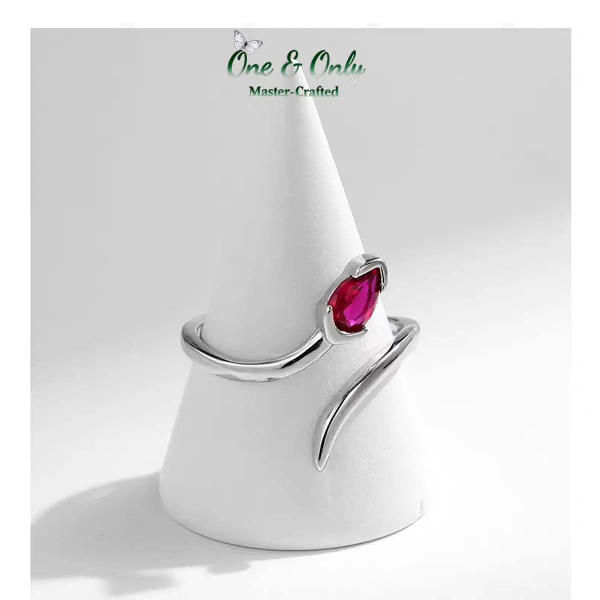 Sterling S925 Silve | ​Serpent's Kiss Adjustable Ring | Nickel-Free Plating