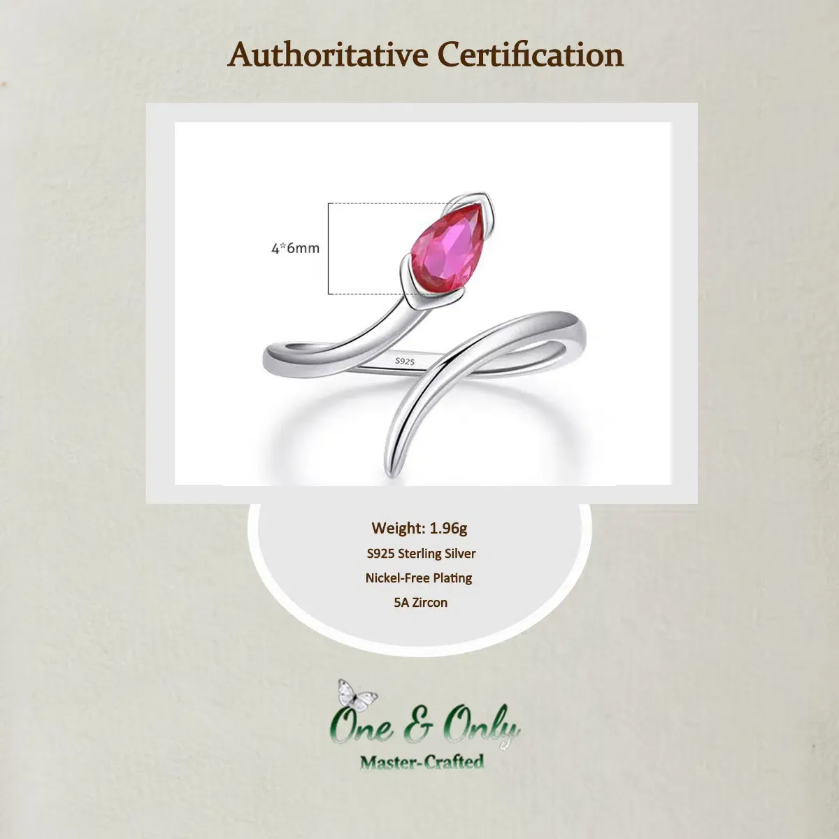 Sterling S925 Silve | ​Serpent's Kiss Adjustable Ring | Nickel-Free Plating