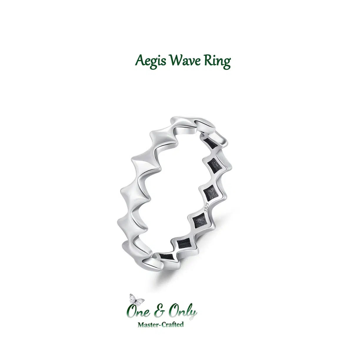Sterling S925 Silve |  ​Aegis Wave Ring​  | Nickel-Free Plating