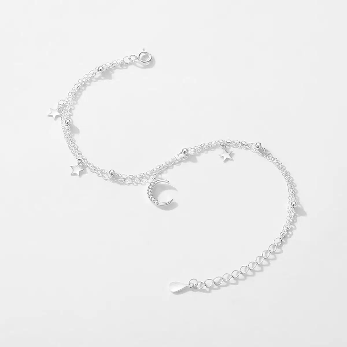 Sterling S925 Silve + 5A Zircon | Star & Moon Wishbone Bracelet​ ​ | Nickel-Free Plating