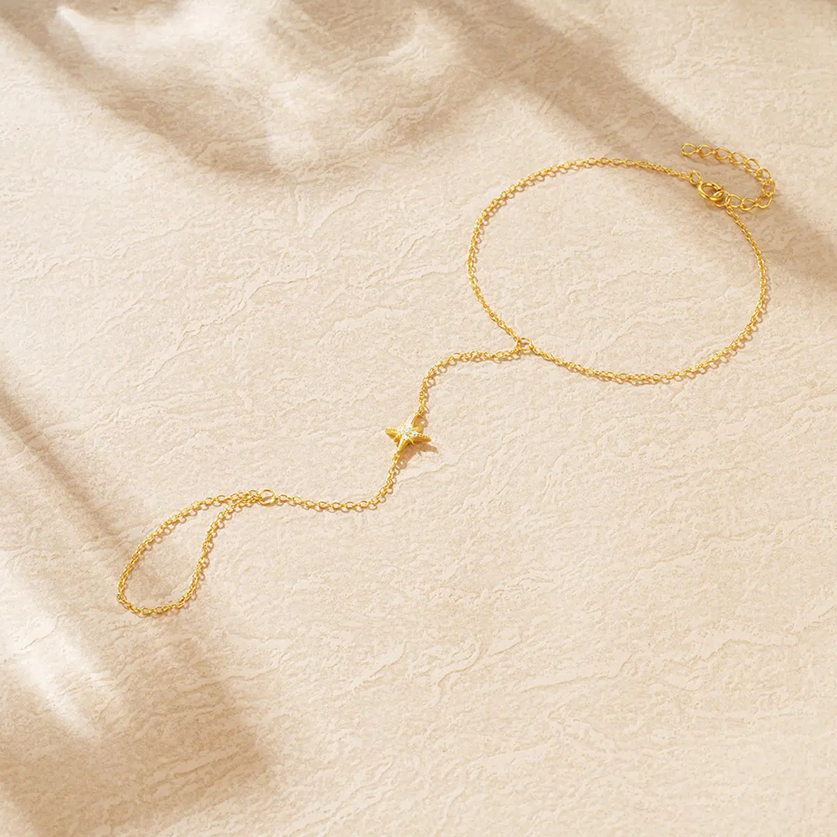 Sterling S925 Silve + 5A Zircon | Star of David Finger Chain Bracelet | Nickel-Free Plating