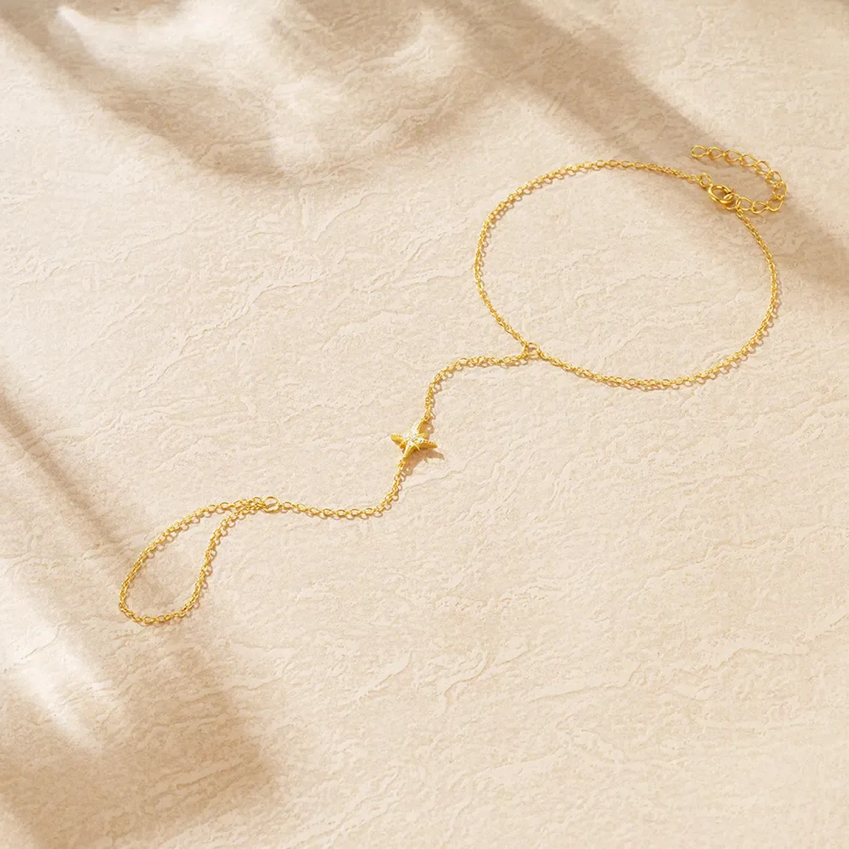 Sterling S925 Silve + 5A Zircon | Star of David Finger Chain Bracelet | Nickel-Free Plating