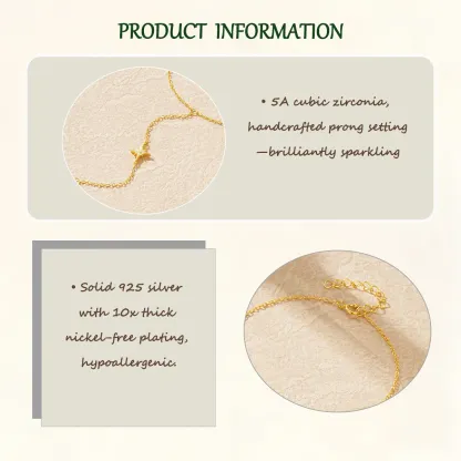 Sterling S925 Silve + 5A Zircon | Star of David Finger Chain Bracelet | Nickel-Free Plating