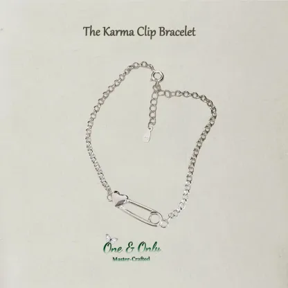 Sterling S925 Silver |The Karma Clip Bracelet | Gift of Love & Protection | The love you give returns to find you
