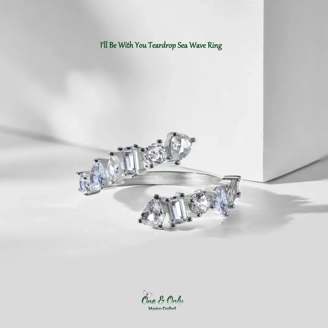 I'll Be With You Teardrop Sea Wave Ring | Gift for Soulmate❤Forever Loved