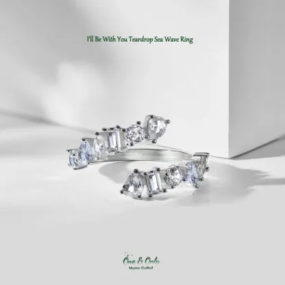 I'll Be With You Teardrop Sea Wave Ring | Gift for Soulmate❤Forever Loved