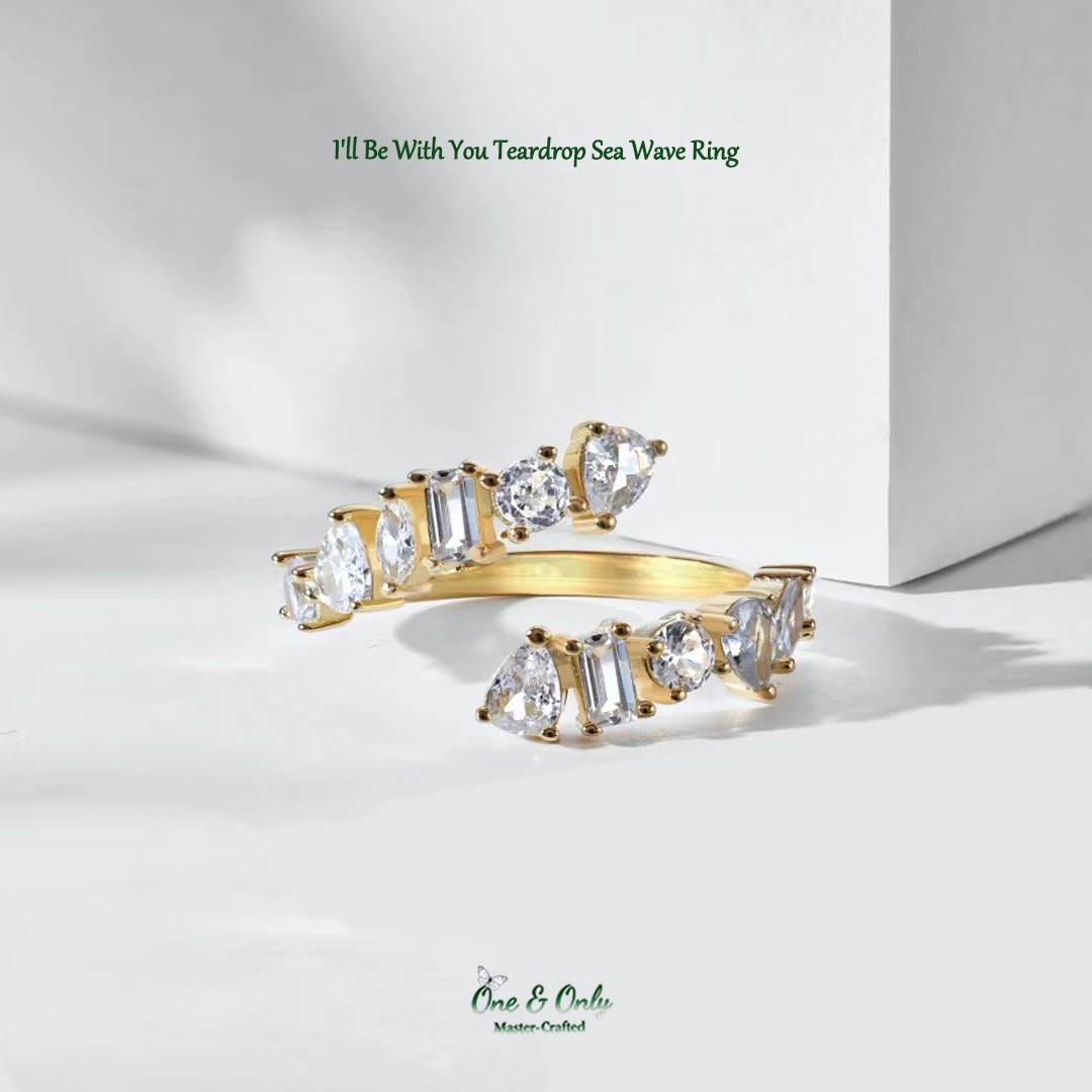 I'll Be With You Teardrop Sea Wave Ring | Gift for Soulmate❤Forever Loved